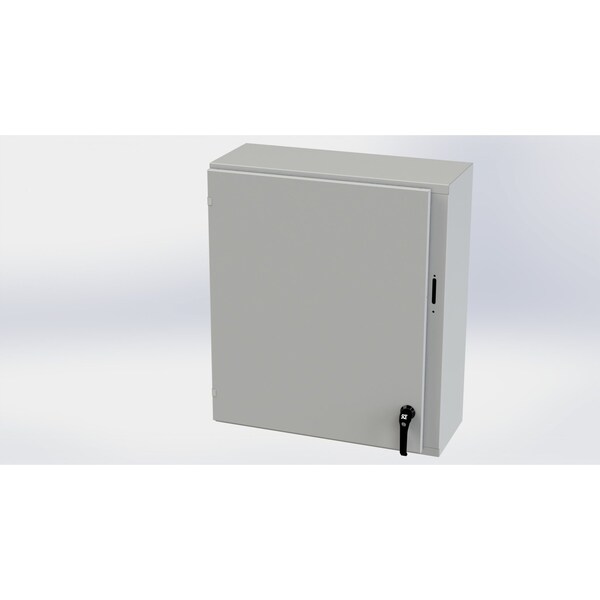 2 Point Latch with Padlock Handle Electrical Enclosures, 36 in H, 12 in D, 31.38 in W, Carbon Steel